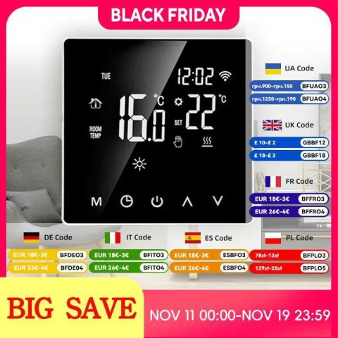 Tuya Smart Thermostat For Underfloor Heating Wifi Thermostat Floor Heating Controller Warm Floor Temperature Controller Alexa X251203