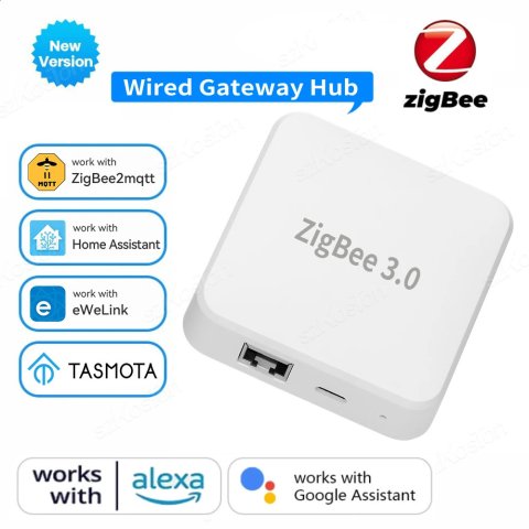 ZigBee 3.0 Smart Hub eWeLink APP Smart Home Automation Ethernet Bridge Works with Tasmota Zigbee2MQTT Home Assistant 250417