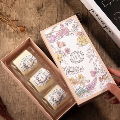 Fragrant Candle Gift Box Set Three Equipment Rantic Smokeless Fragrance He Soy Soya H251114