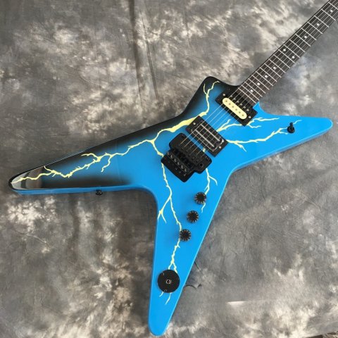 Custom Dimebag Darrell Blue Electric Guitar - HH Pickups, Mahogany Body and Neck