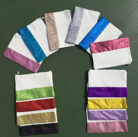 16-color in-stock minimalist glitter two-tone patchwork multicolor canvas bag gift bag