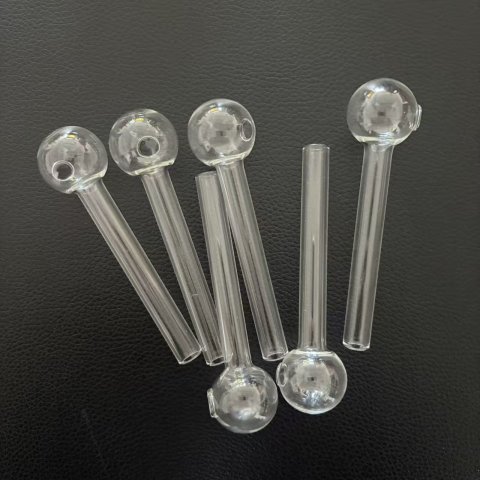 STOCK IN USA, 7pcs 4 Inch / 10cm clear Glass Burner Pipe hookahs Spoon Hand Pipes For Smoking Accessories Tobacco Tool Package well by bubble box.