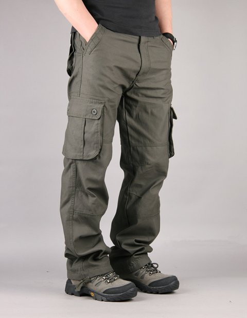 Men's Multi-Pocket Cargo Pants, Loose Fit Workwear Trousers, Casual & Utility Labor Pants