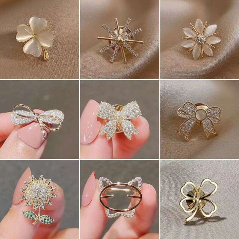 Small Bowknot Brooch High-End Chest No-Sew Shirt Anti-Exposure Button Versatile Safety Pin Wholesale