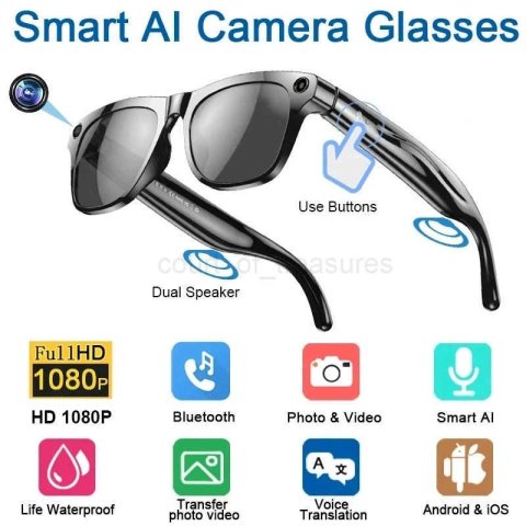 4K HD AI Smart Glasses Chat GPT 100MP Camera BT Call 260Mah Battery Voice Assistant Control Glasses for Men Women M250910