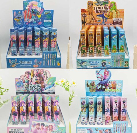 Disney 36pcs Zootopia Stitch Gel Pen Neutral Pen Cartoon Cute 05mm Black Press Sign Pen Independent Packaging Student Stationery H251119